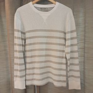 Holton Thick Light Gray/Dark Gray Striped Pullover Sweater Large